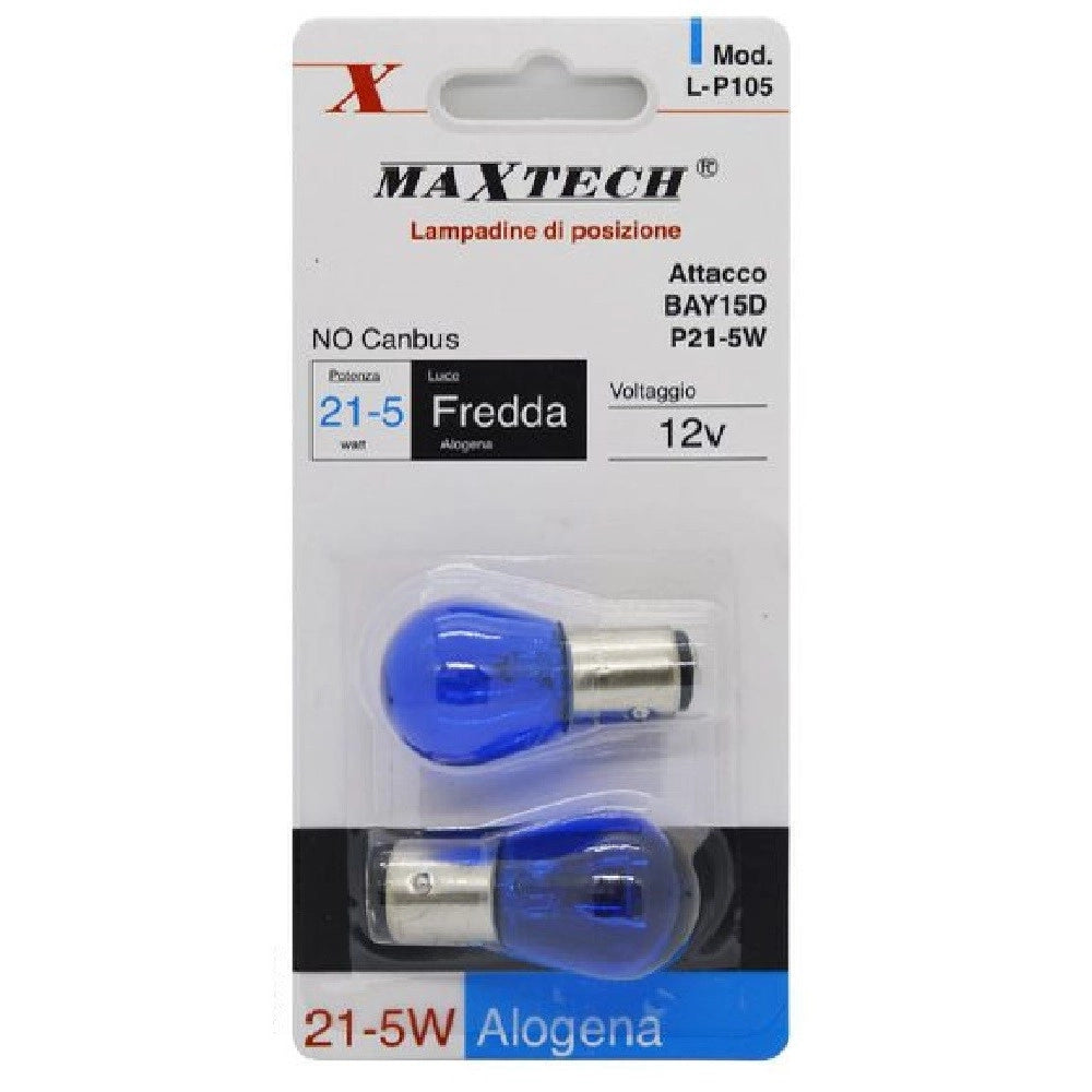 Trade Shop - Lampadine Posizione Auto Bay15d/p21-5w 12v Luce Fredda Alogena No Canbus L-p105 -