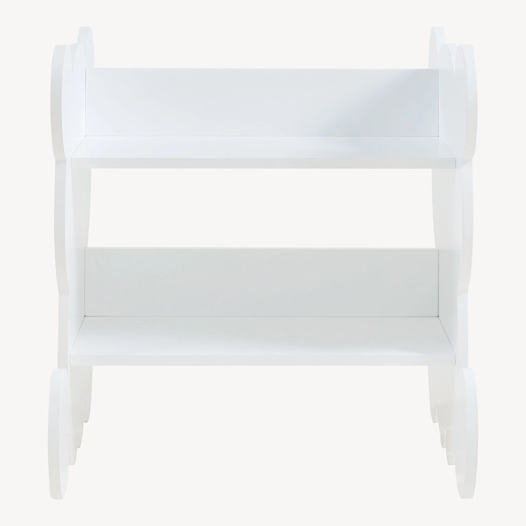 Scaffale Tårnby per Cameretta Libreria Bassa a 2 Ripiani 60x56x56 cm Design Orsacchiotto - Bianco [en.casa]