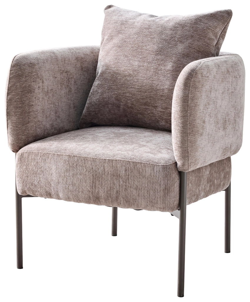 Poltroncina Dolly in Poliestere Tortora con Gambe in Metallo