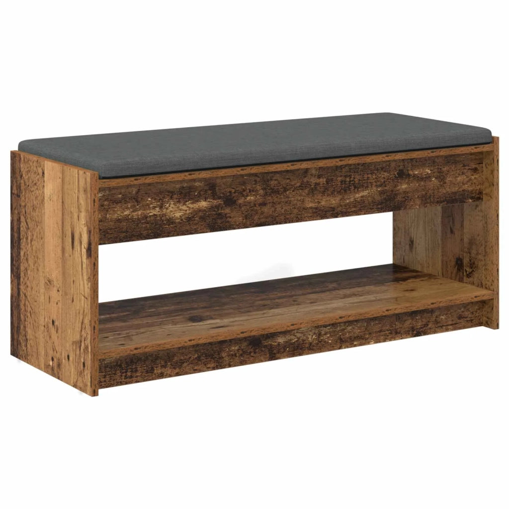 Panca per ingresso con cuscino Legno vecchio 103 x 38 x 45 cm