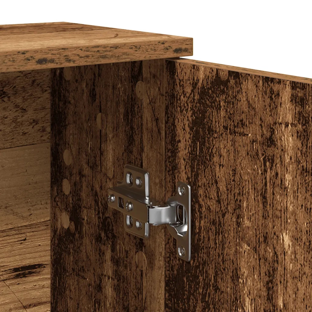vidaXL Mobile da Bagno con Portarotolo Legno Antico 39x22x90 cm