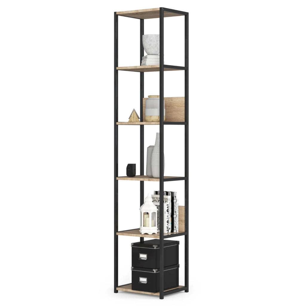 Scaffale stile industriale con ripiani in legno 40 cm Nera, Quercia Sonoma 40x32x192 cm