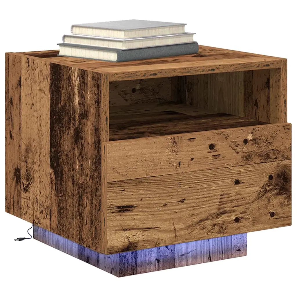 Armadio da Notte con cassetto Legno vecchio 40 x 39 x 37 cm 863066