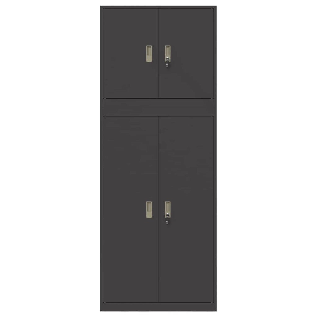 Armadio 2 pz Nero 80 x 40 x 210 cm Acciaio Bloccabile 3438741