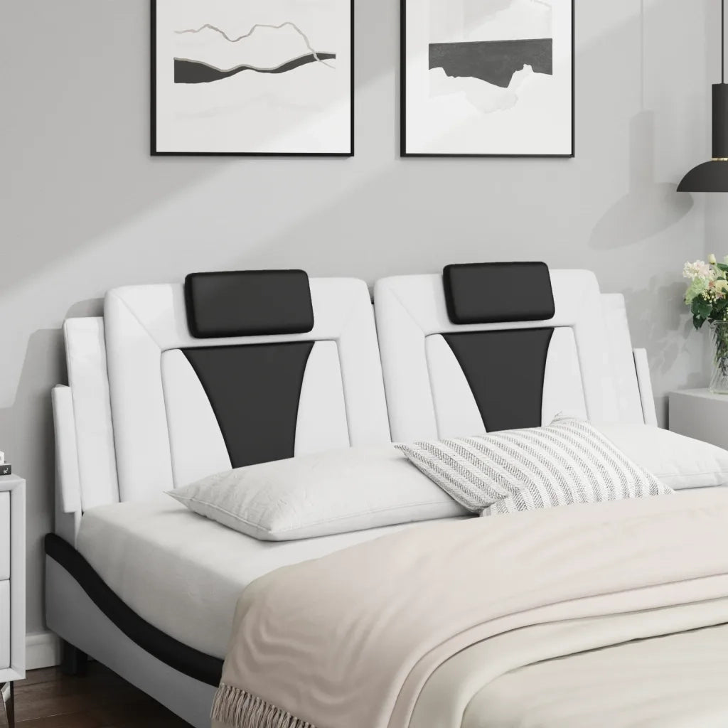 Cuscino Testiera Viana Bianco e Nero 160 cm in Similpelle CFW6928006