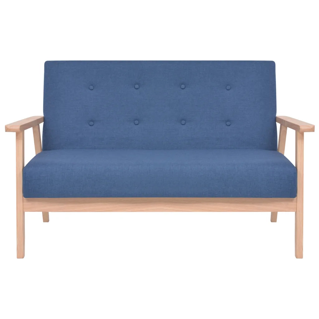 Set di Divani 3 pz in Tessuto Blu cod mxl 13130