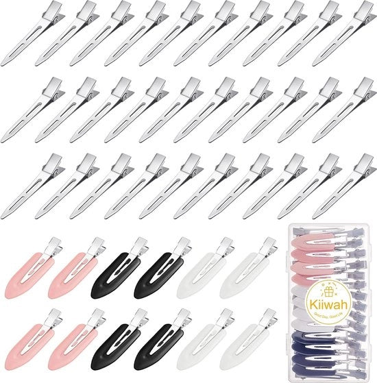 Spille per capelli, 42 pezzi, spille per capelli senza buchi, clip per capelli a spirale, senza pieghe, clip alligatore, fermacapelli, metallo, per donne e ragazze, capelli fai da te