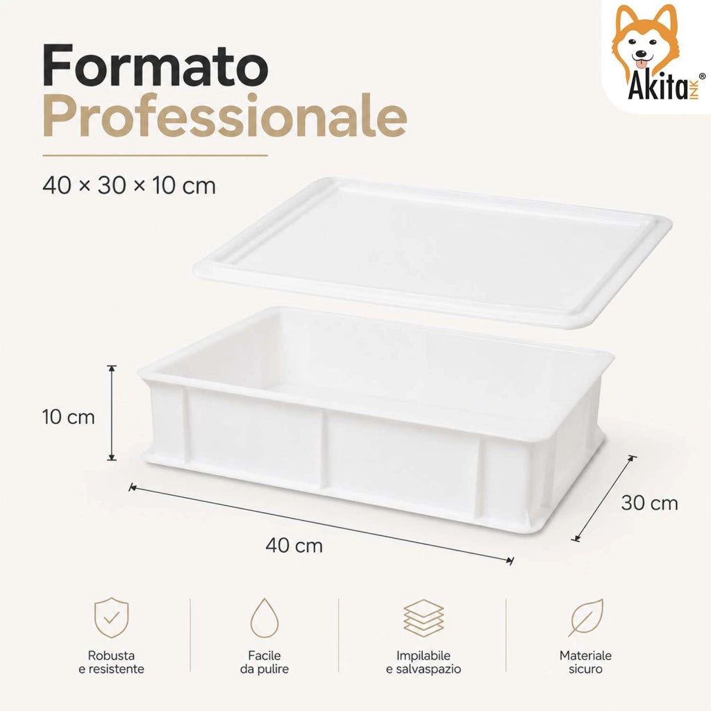 Akitaink Cassetta Lievitazione Pizza Pane Coperchio