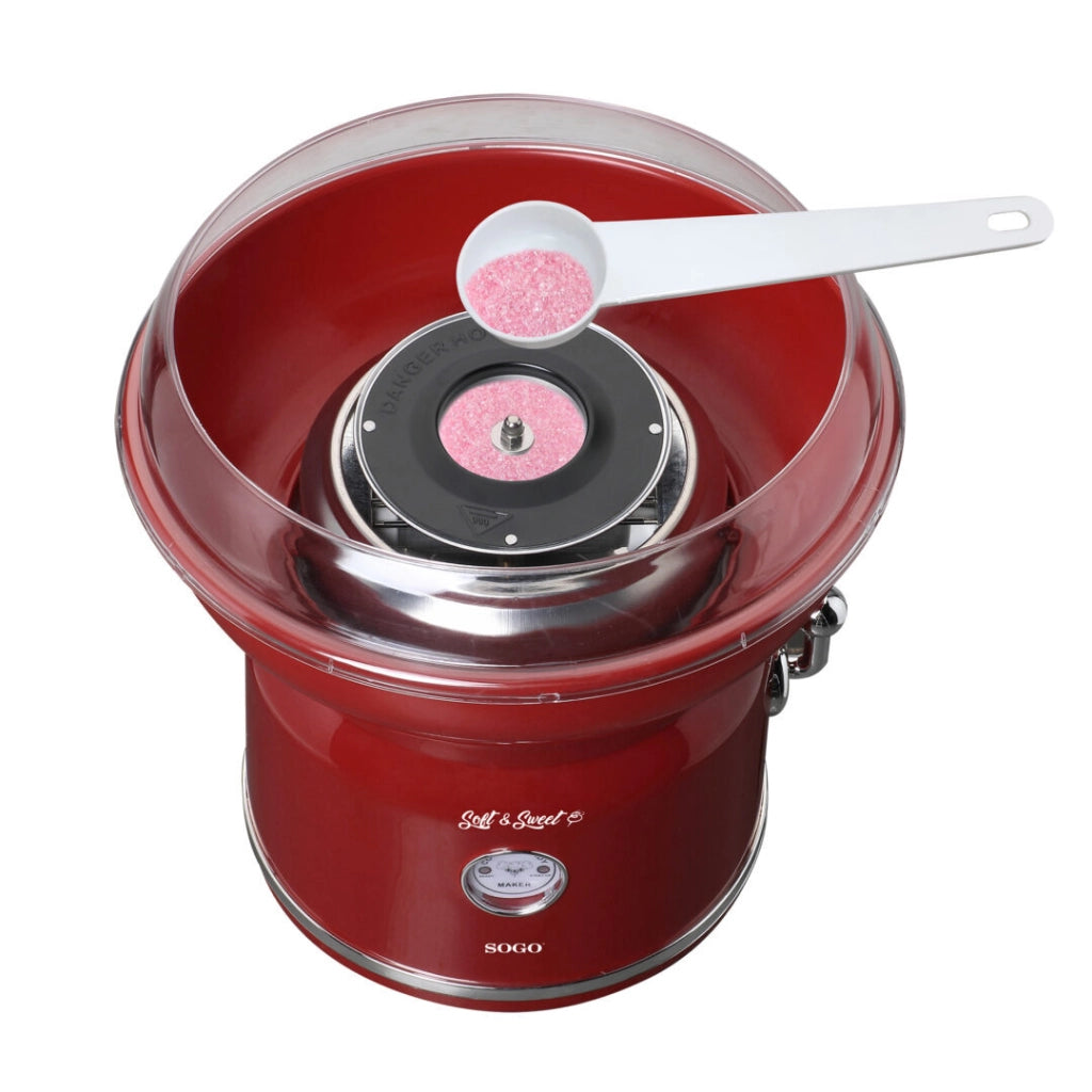SOGO Macchina per Zucchero Filato 500W Design Retrò, Facile da Usare, Per Feste e Bambini, Include Cucchiaio Dosatore