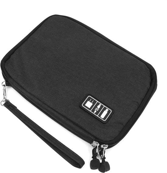 Organizzatore di Cavi - Doppio Strato - Nero - Adatto per Cuffie - Dimensioni 32 x 22,9 cm