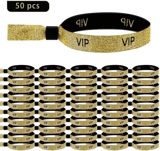Accessori di ingresso 50 pezzi - Bracciali di identificazione VIP - Bracciali di ingresso per festival - Bracciali di stoffa - Accessori per eventi/concerti - Accessori per matrimoni/bars