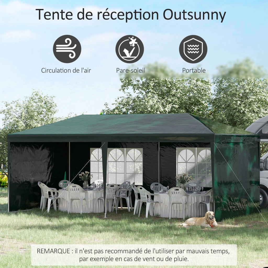 Tendone da giardino per feste ¨C zephmum ¨C verde 6x3m con finestre