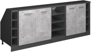 Set di mobili sottotetto Rion, Calcestruzzo, 210 cm Set di 5 carcasse armadio profondità 60 cm, adatto per il salvaspazio sotto tetti spioventi