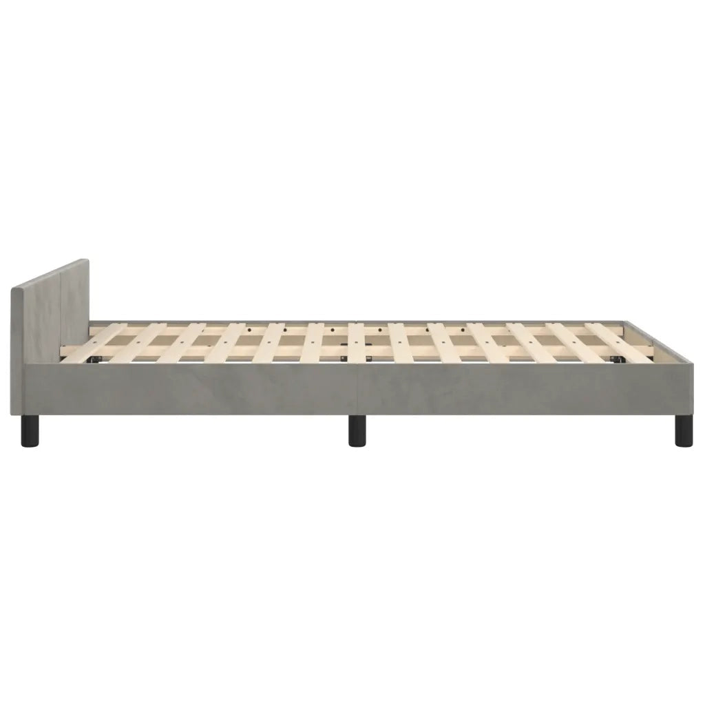Giroletto senza Materasso Grigio Chiaro 120x190 cm Velluto