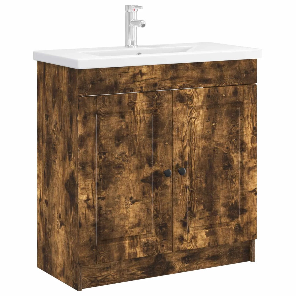 Mobiletto da bagno sotto il lavello Rovere Fumo 890069