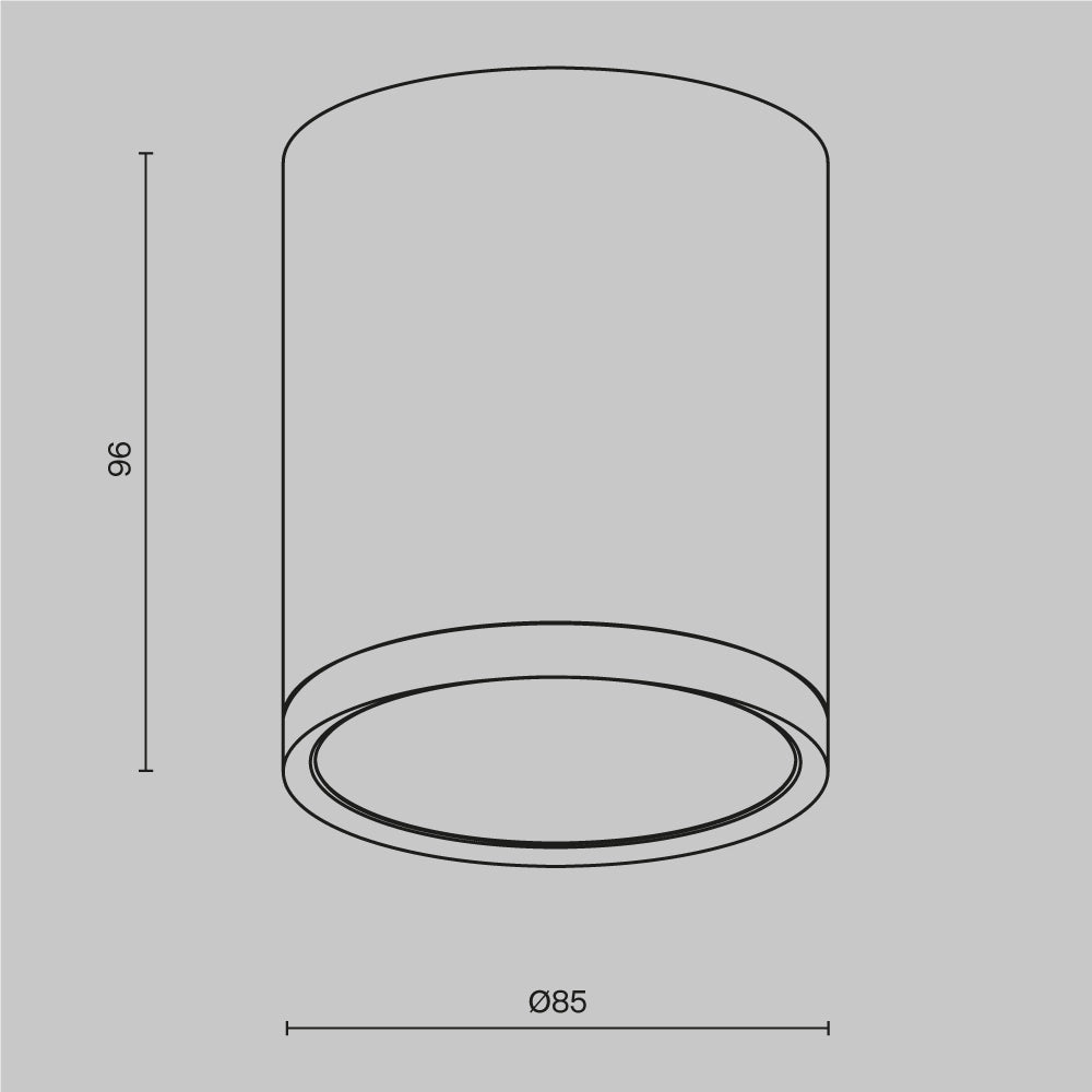 Plafoniera a soffitto tubolare nera Maytoni Hoop GX53