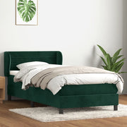 Giroletto a Molle con Materasso Verde Scuro 80x220 cm Velluto 3317634