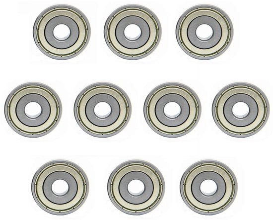 Corona d'oro - Rullo a gomito profondo - 10 pezzi - Compatto e duraturo - Argento - Ideale per macchine - 6x15x5 mm - Adatto a diverse applicazioni