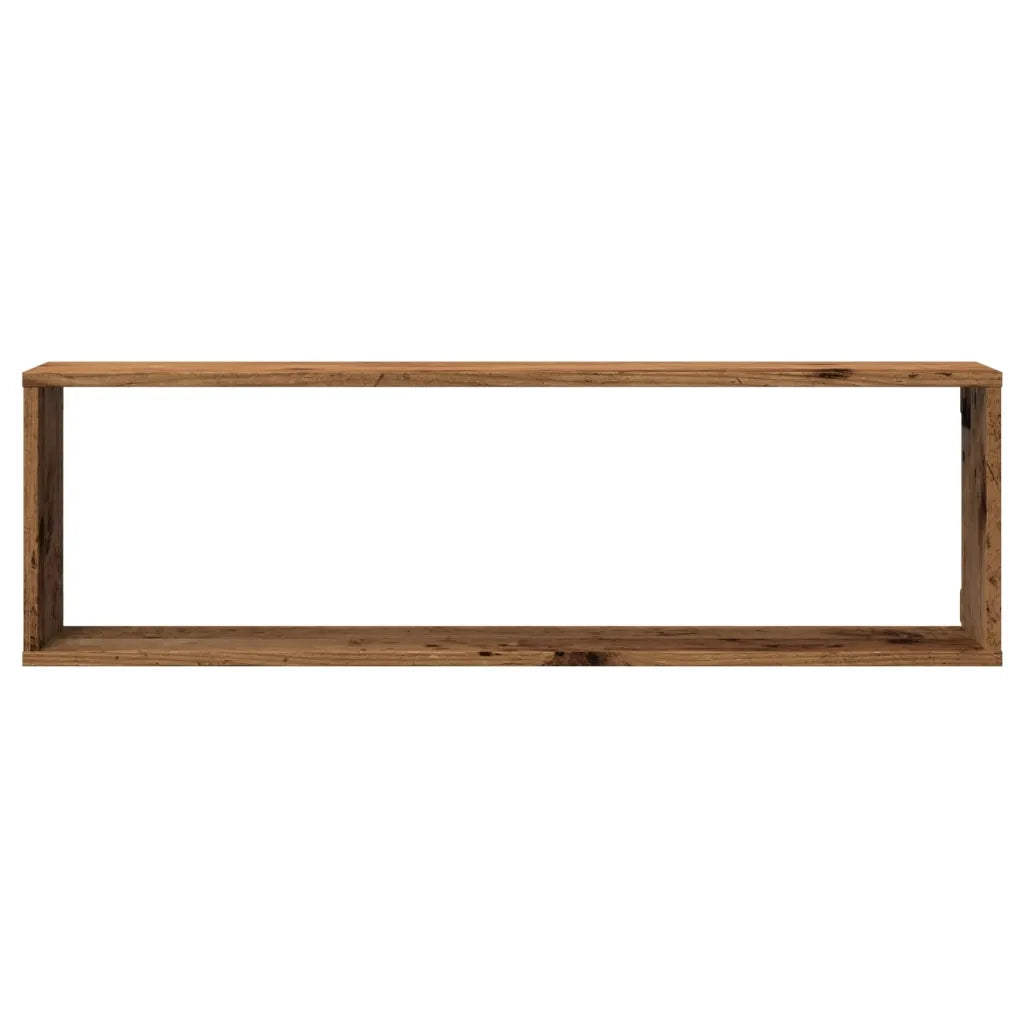 Mensole Parete a Cubo 4 pz Legno Vecchio 100x15x30cm Truciolato