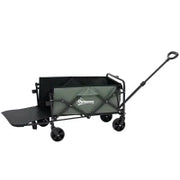 Carrello da Giardino da 72L Pieghevole con Pannello Apribile, in Acciaio e Poliestere, 114x46x65-92 cm, Verde