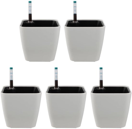 Piantine autoirriganti in plastica bianca - 14 cm - 5 pezzi
