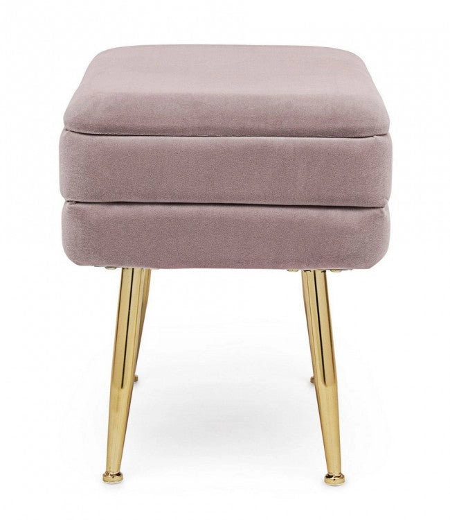 Panca Singola Contenitore Pavlina in Tessuto effetto Velluto Mauve