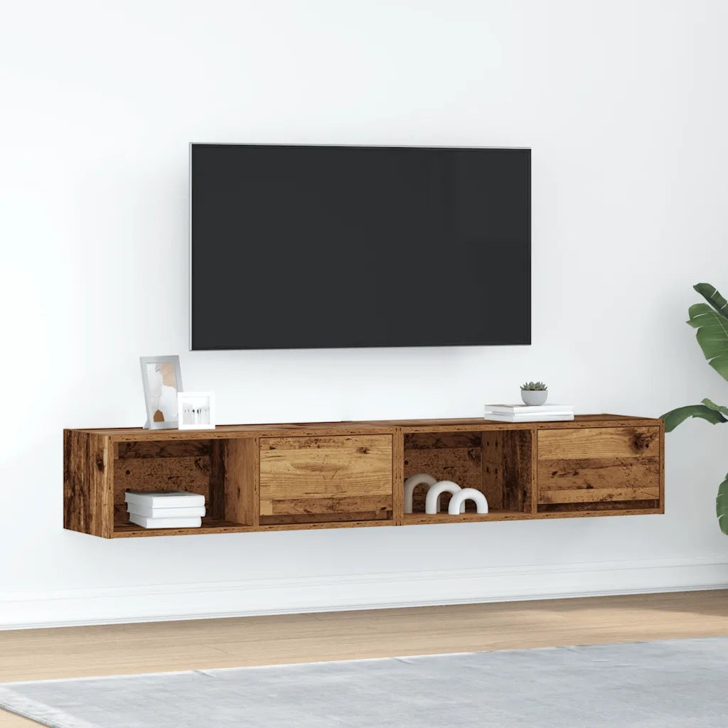 Mobili Porta TV 2 pz Legno Antico 80x31x25,5 cm in Truciolato 861469