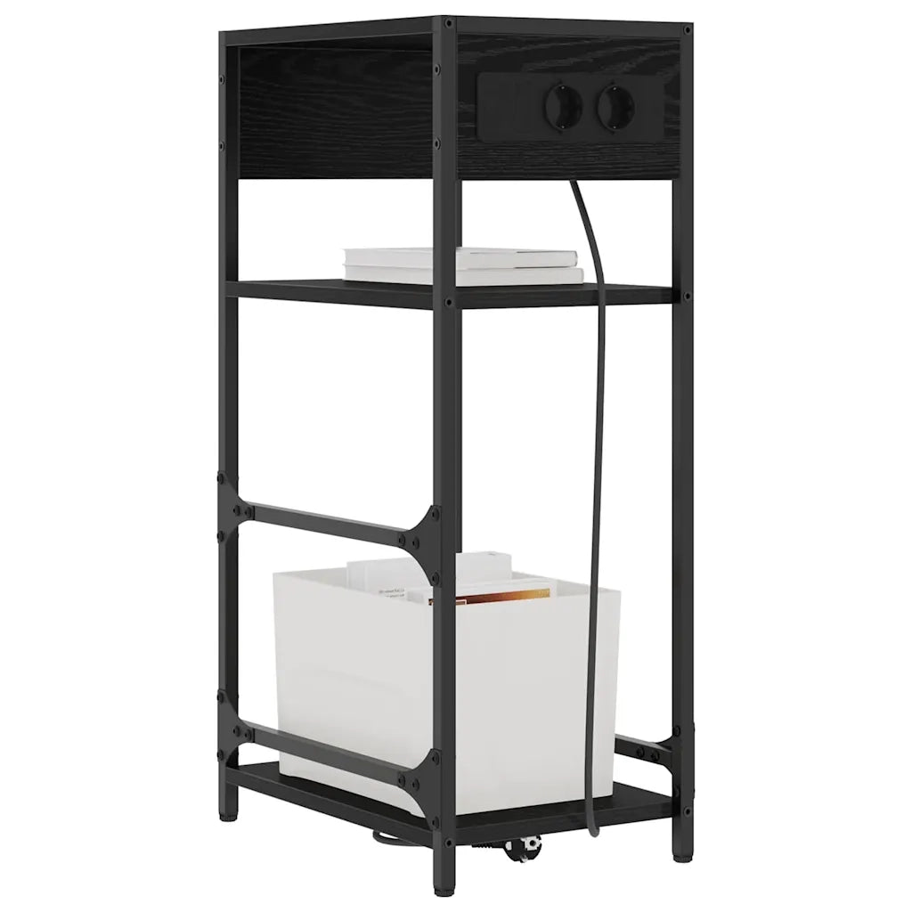 vidaXL Armadio da Notte Rovere nero 40 x 27 x 76 cm Legno multistrato