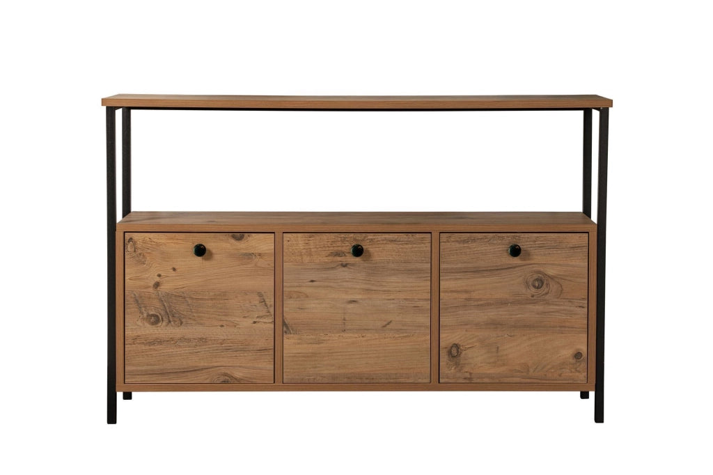 Consolle in legno "Solace" - 120 x 29 x 77 cm - Pino Atlantico Nero