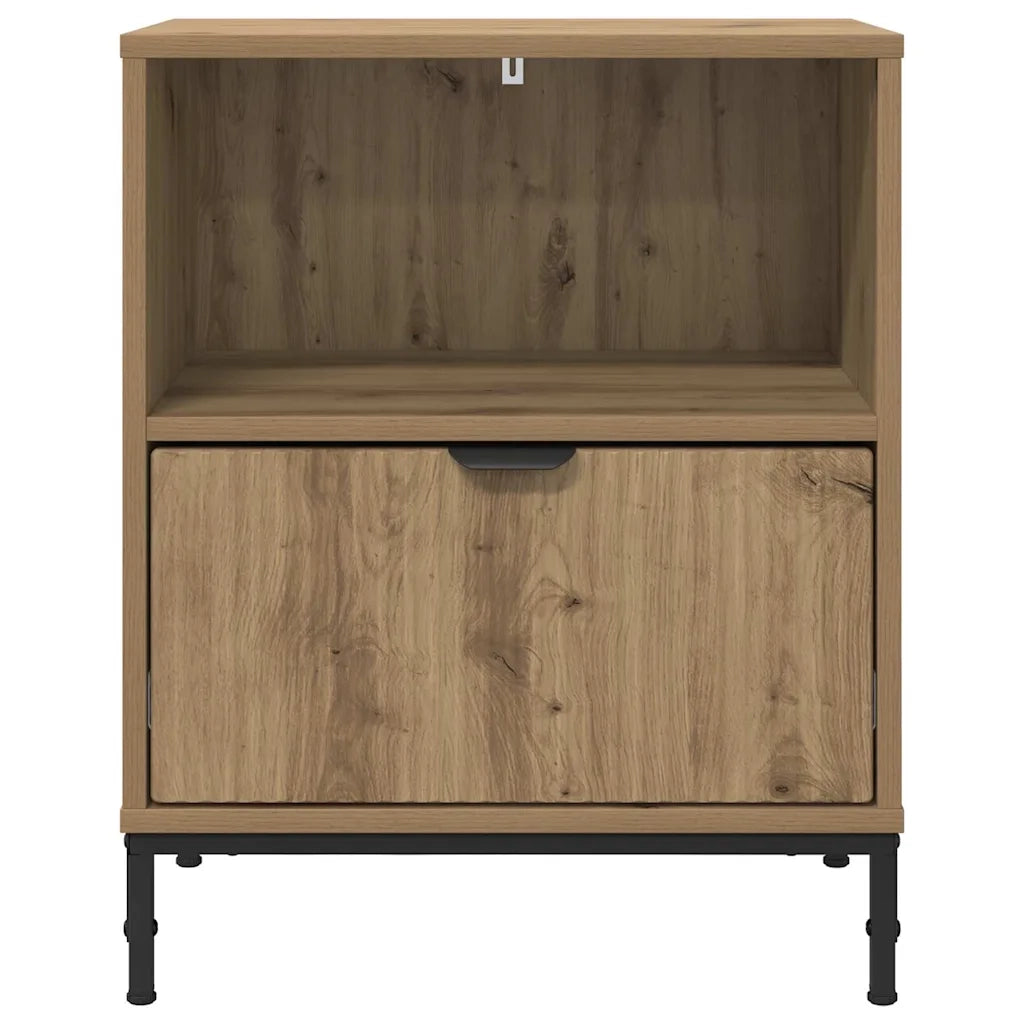 Set di 2 Comodini | Armadio da Notte | Mobiletto da notte rovere artigianale 49 x 36 x 61 cm