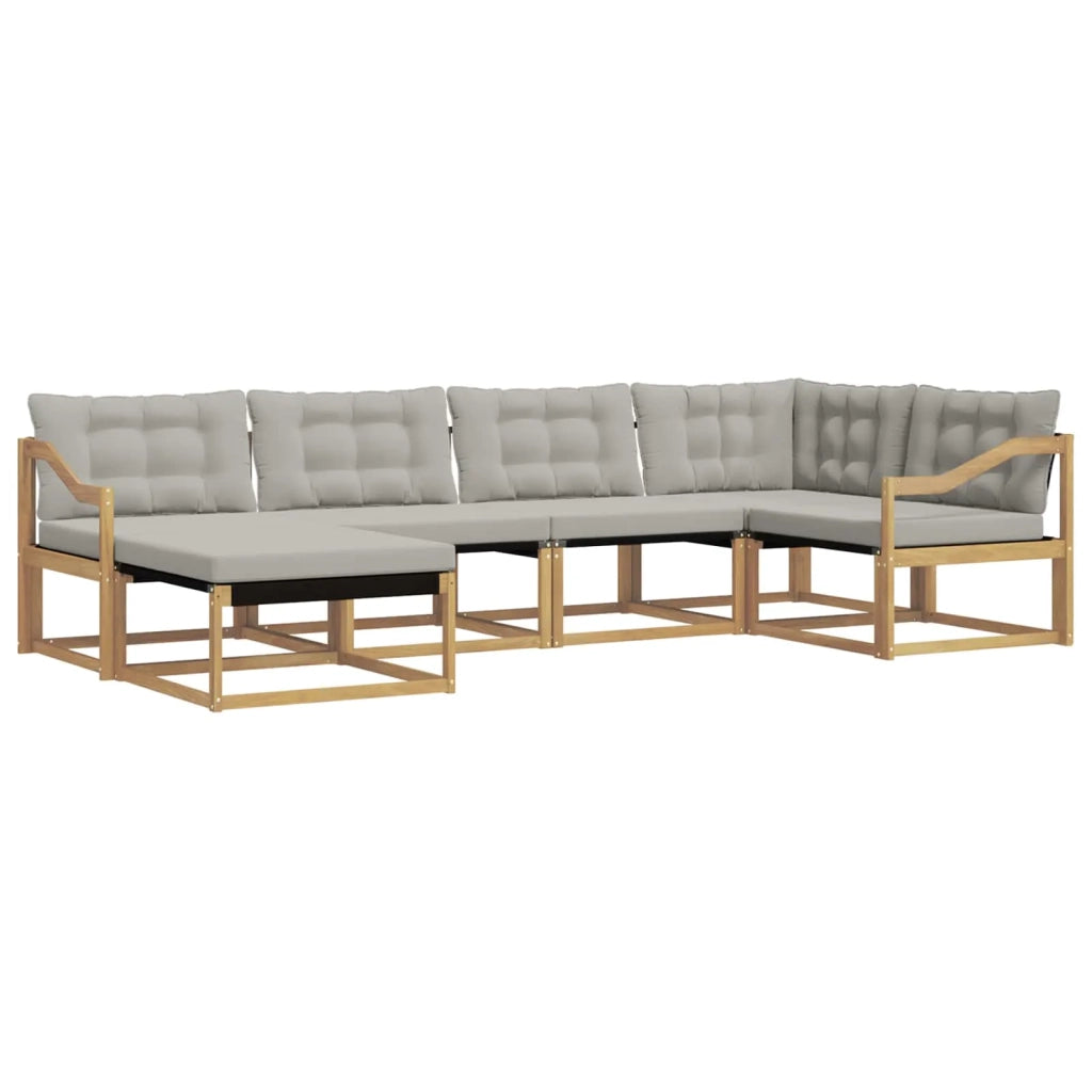 Set di divani da esterno 6 pz Bianco e Grigio Chiaro 3388861