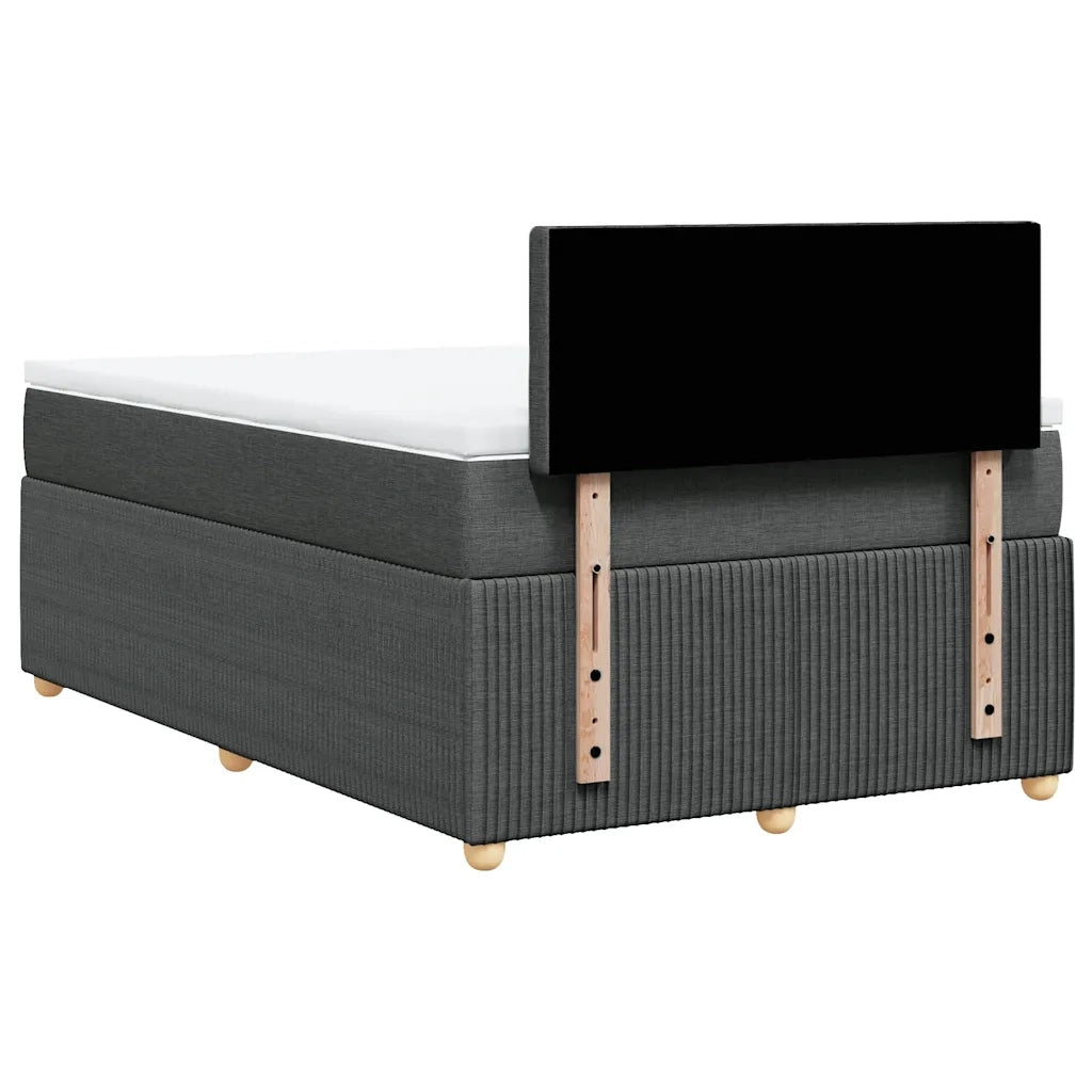 Giroletto a Molle con Materasso Grigio Scuro 120x200 cm Tessuto