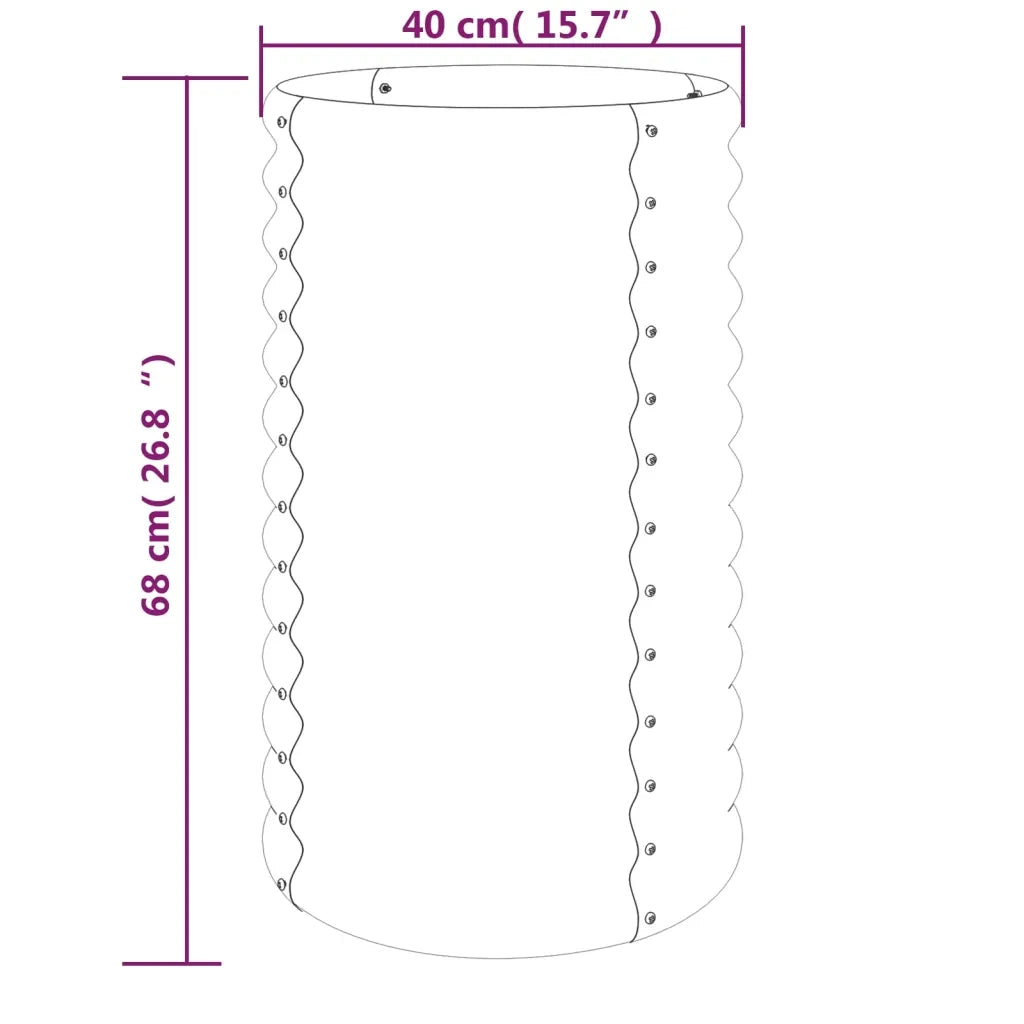 Vaso da Giardino Acciaio Zincato 40x40x68 cm Verde 318848