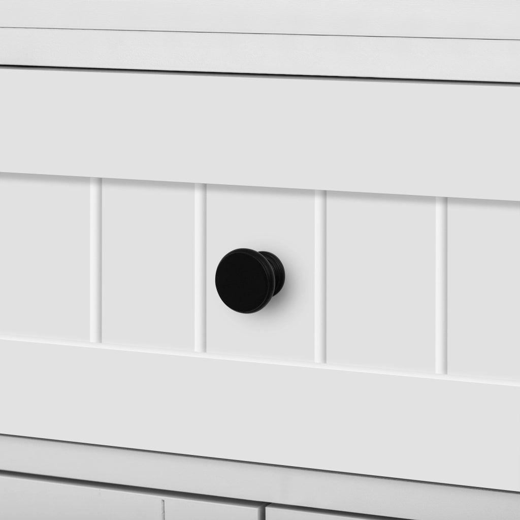 Isola Cucina Mobile su Ruote con Piano Allungabile e Cassetti ¨C MINIMAL ¨C Bianco/Noce