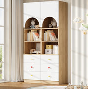 ARMADIO Alto 50x50x200 cm MDF Bianco e effetto legno