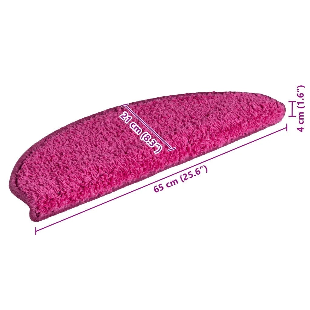 Tappetini per scale 15 pz 65x21x4 cm rosa semicircolari grandi 322381