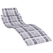 Cuscino per sedie | Cuscino per Lettino a Quadri Grigi 186x58x4 cm Tessuto Oxford