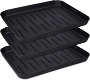 Set di assorbitori per scarpe a tre pezzi: Trays per scarpe per interni, esterni e ingresso - Soluzione efficiente per scarpe e stivali - Progettazione duratura e di stile nera
