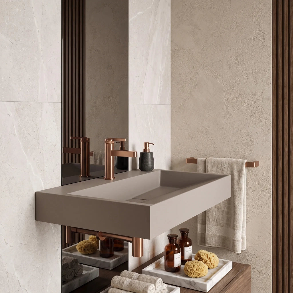 Lavabo In Conglomerato Rea Goya Taupe 70cm