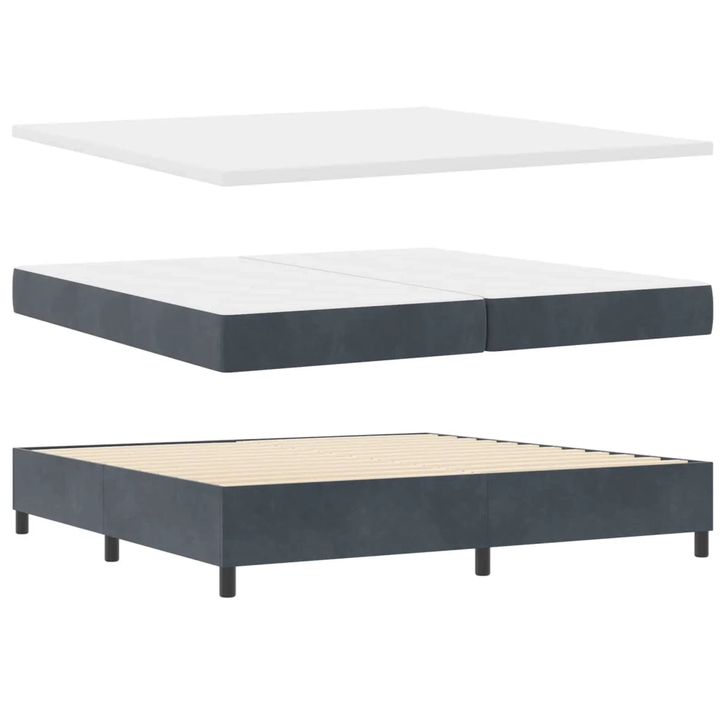 Letto a molle con strisce LED Grigio scuro 200 x 200 cm Velluto 3343887