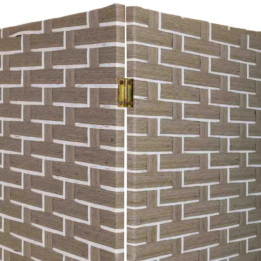 Biombo de papel trenzado 4 hojas 50(x4)x3x180h cm