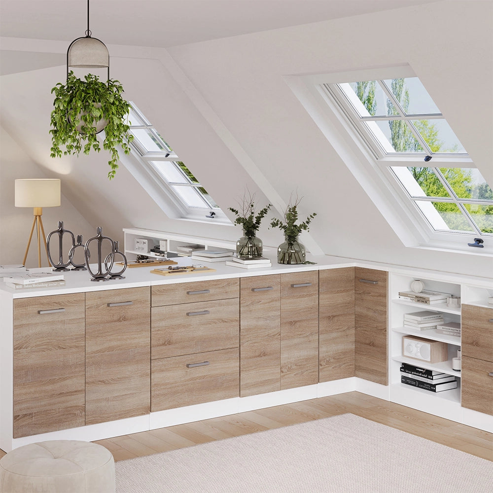 Mobile per mansarda Rion Sonoma/Bianco 60 x 83.8 cm senza inclinazione con 2 ante Vicco