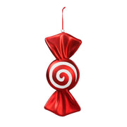 PENDENTE DI NATALE A FORMA DI CARAMELLA ROSSO E BIANCO PLASTICA 30,5CM