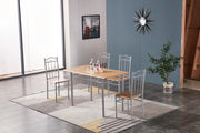 1pz set tavolo con 4 sedie(120x70) legno chiaro cod:ferx.99125