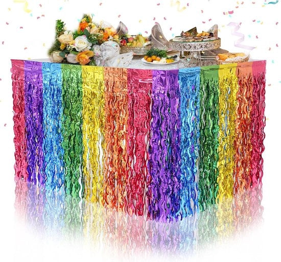 Decorazione da tavola per feste - 2 pezzi di tovaglie arcobaleno con pennello - Feste, matrimoni, fidanzamenti - Decorazione da tavola festiva