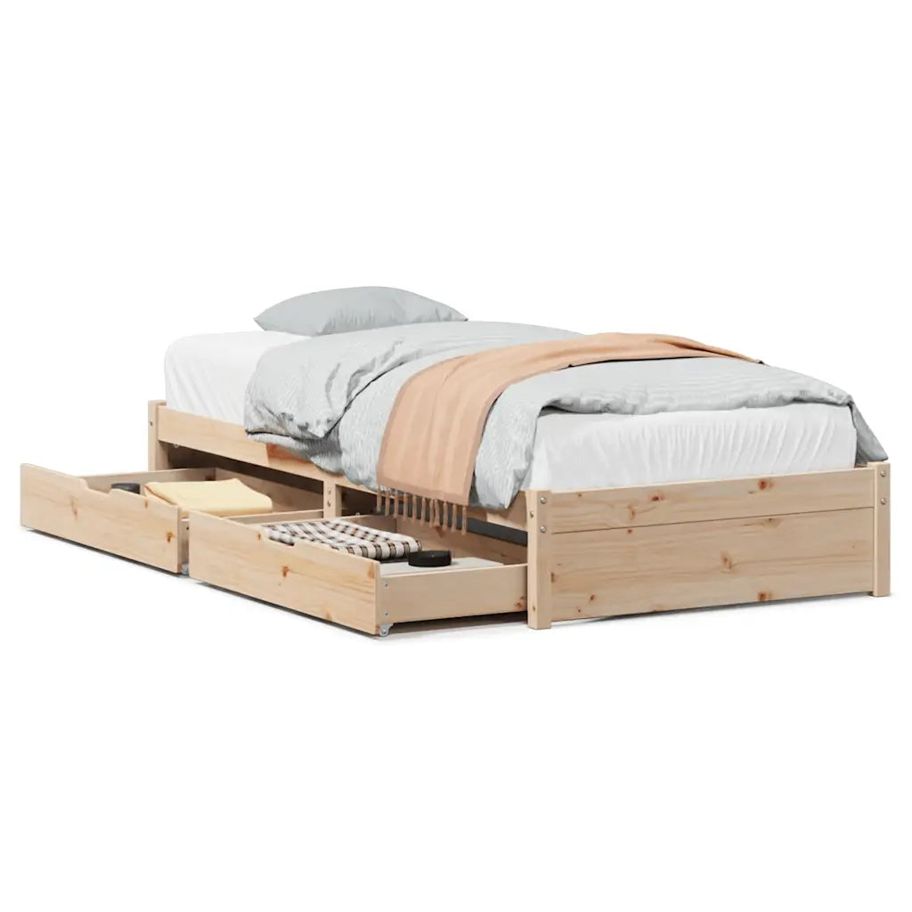 Letto senza Materasso 90x200 cm in Legno Massello di Pino