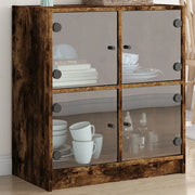 Mobile con Ante in Vetro Rovere Fumo 68x37x75,5 cmcod mxl 111143