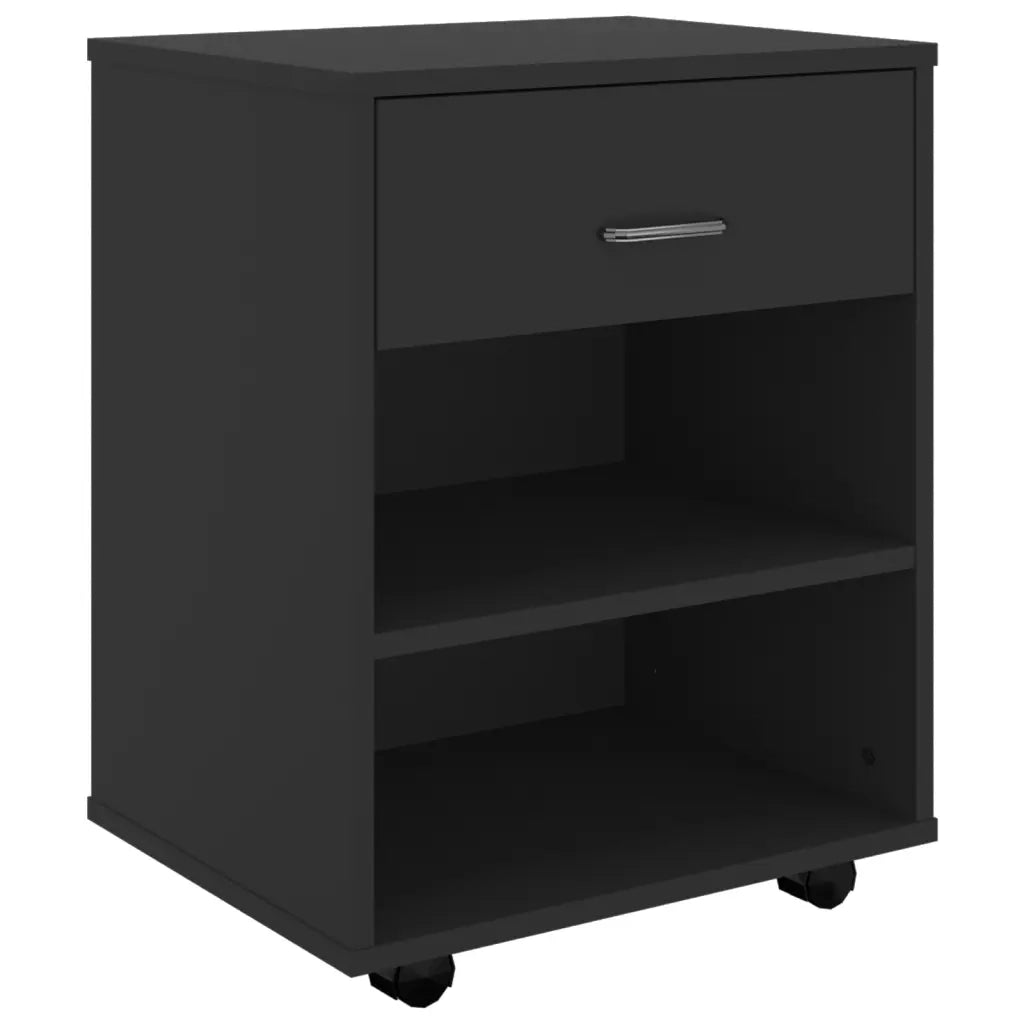 Mobiletto con Ruote Nero 46x36x59 cm in Legno Multistratocod mxl 73320