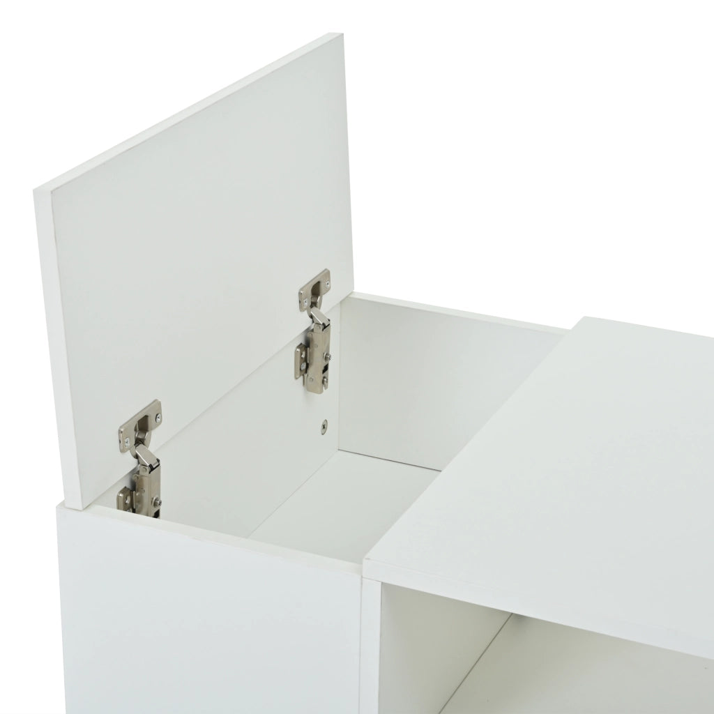 TAVOLINO DA SALOTTO 100 x 50 x 40 cm Bianco lucido con LED