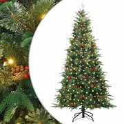 Albero di Natale | Decorazioni natalizie Artificiale con Rami Pieghevoli Verde 210 cm